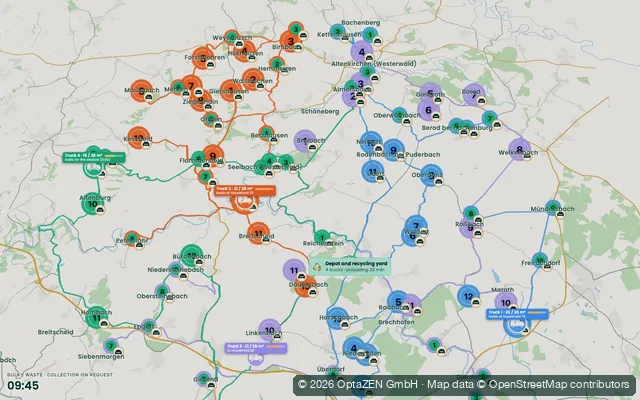 Route planning: Bulky waste · collection by appointment