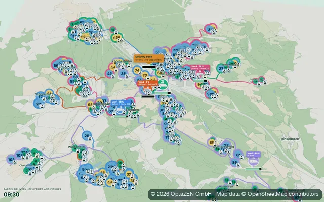 Route planning: Parcel delivery · deliveries and pickups