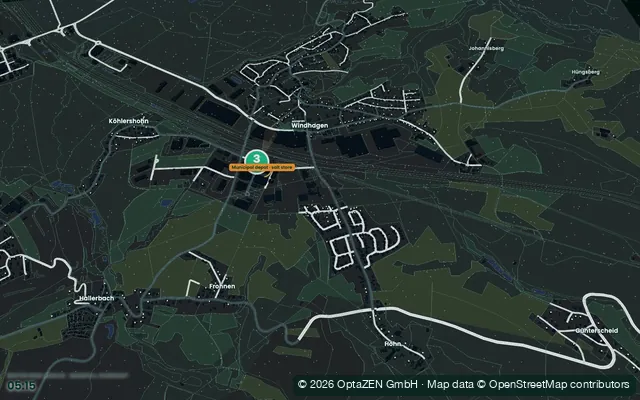 3D-Ansicht des Plans „Winterdienst, Schneefall in der Nacht“ (Tourenplanung)